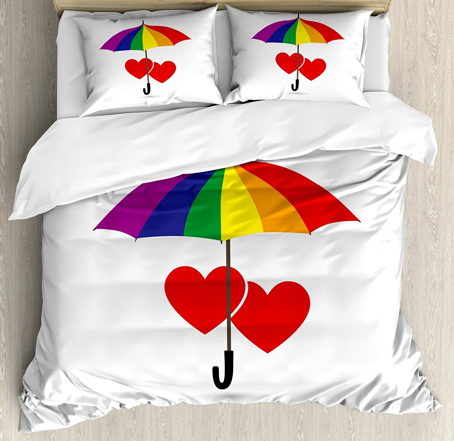 Набор пододеяльников Pride Decoration милый Радужный Зонт с сердечками романтичный ЛГБТ