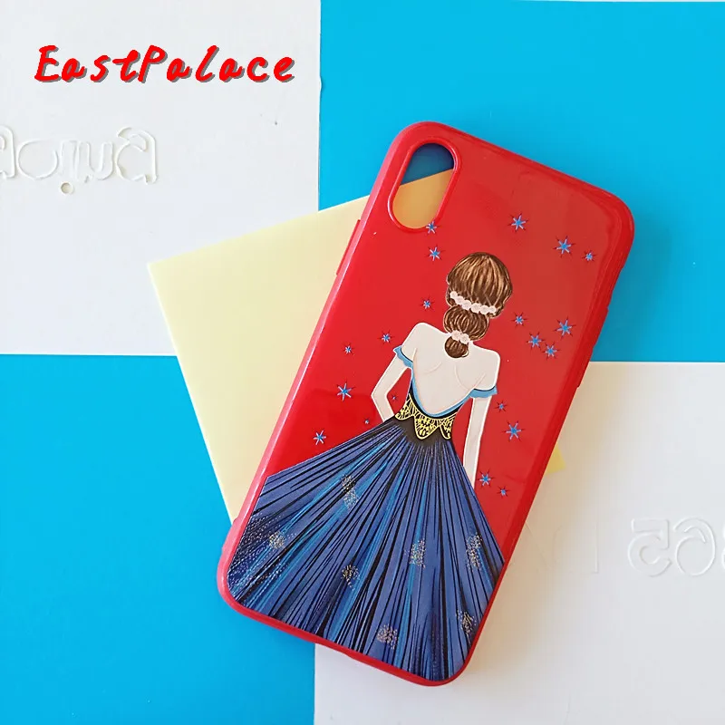 Красный цветок мягкий силиконовый фиолетовый чехол для телефона Fundas iphone X XS Shell