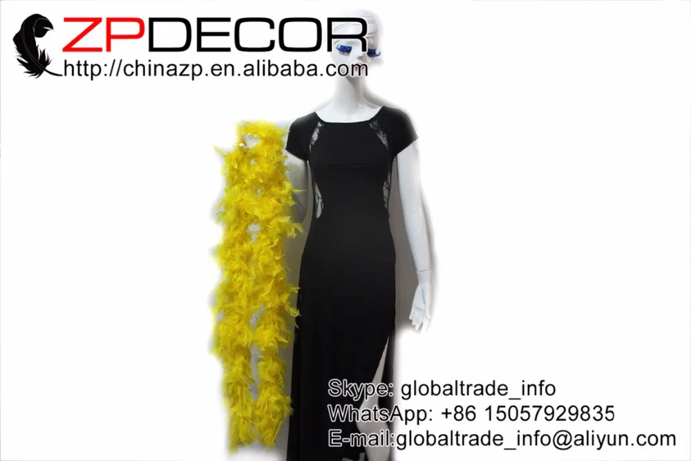 ZPDECOR перо 2 ярдов/партия 80 г пушистое и красивое боа желтое Chandelle товары Вечерние |