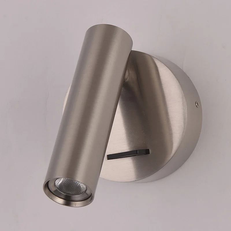 Satin Nickel D ZEROUNO настенный прикроватный светильник для чтения светодиодный настенный светильник для помещений гостиничная гостевая комната кровать изголовье книги читальный светильник с выключателем - Цвет абажура: Satin Nickel D
