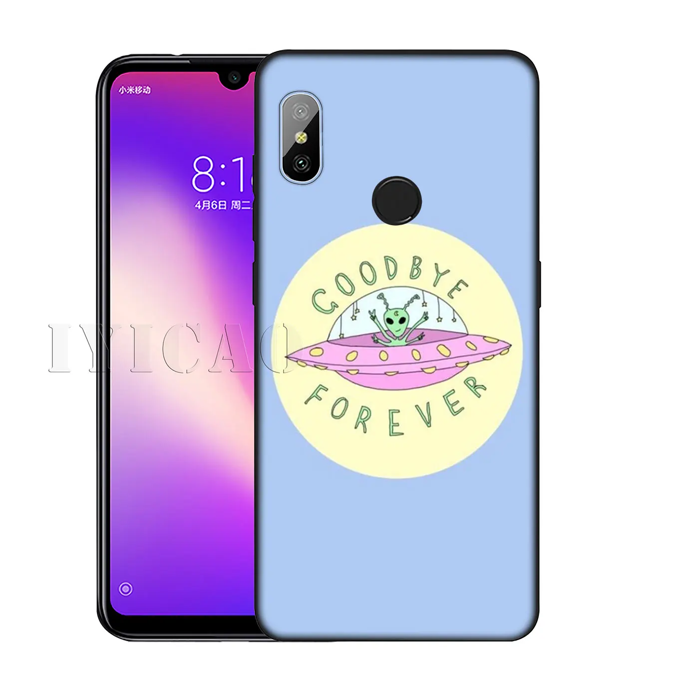 IYICAO Cute Alien UFO Kawaii Soft Silicone Phone Case for Xiaomi Redmi K30 K20 8A 7A 6A 5A S2 GO Note 8 8T 7 5 6 Pro Cover |