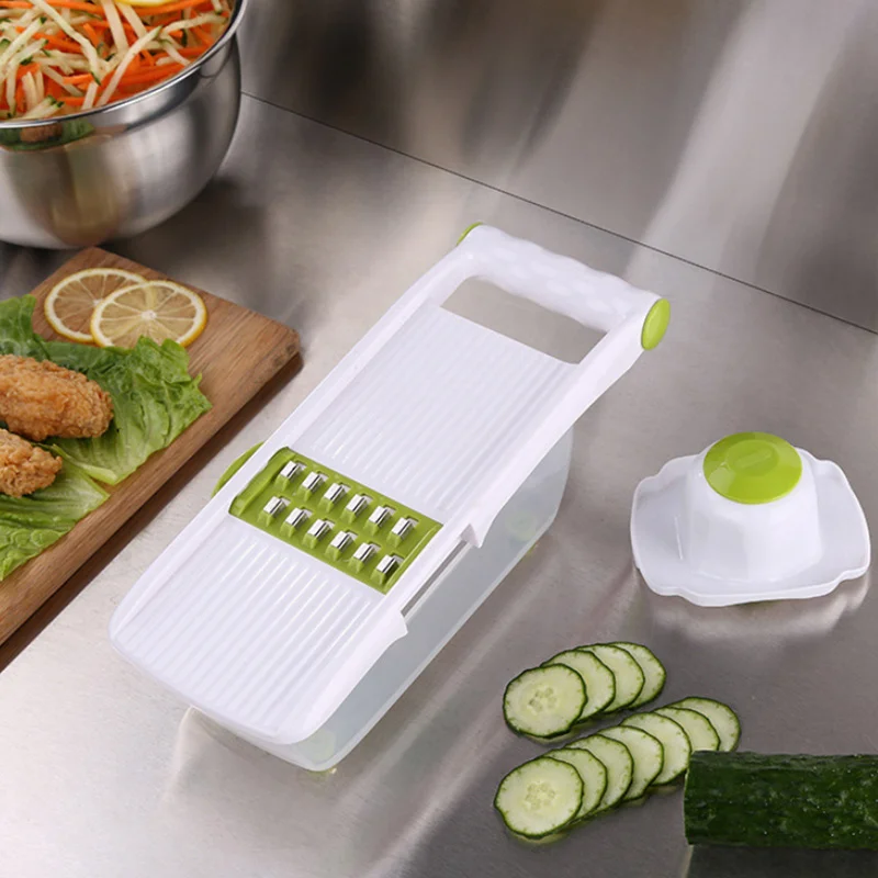 Мандолина Slicer регулируемая толщина с контейнерной коробкой Премиум кухонная