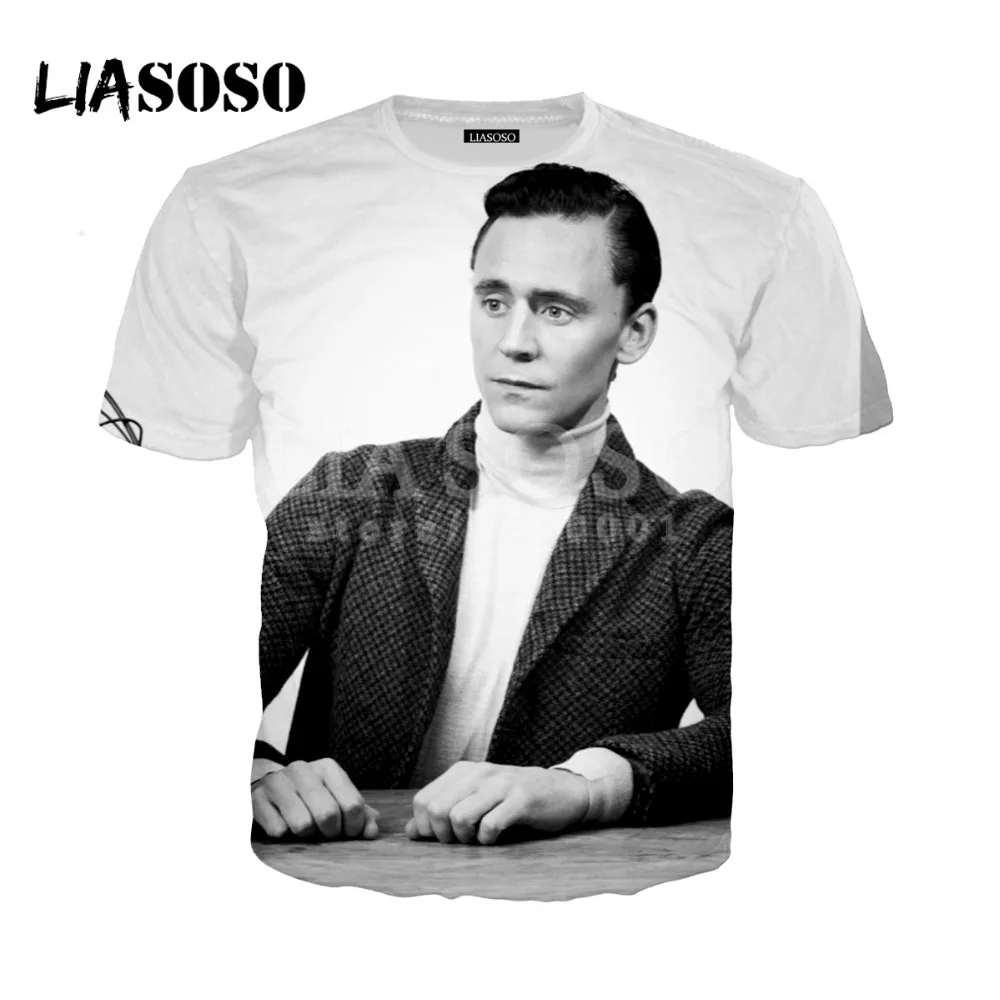 LIASOSO 2018 Женская и мужская футболка с 3D принтом The Dark World Loki Tom Hiddleston летняя пуловер в