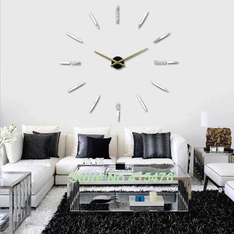 2015 home decor digital 3D diy clock morden design hours unique gift wall sticker single safe watches | Дом и сад