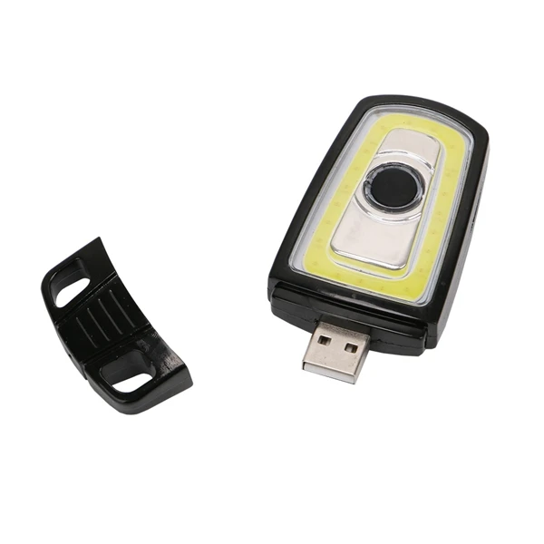 CLAITE 3 Вт Мини светодиодный брелок-светильник USB перезаряжаемый портативный COB светодиодный светильник красный и белый светильник для кемпинга DC5V