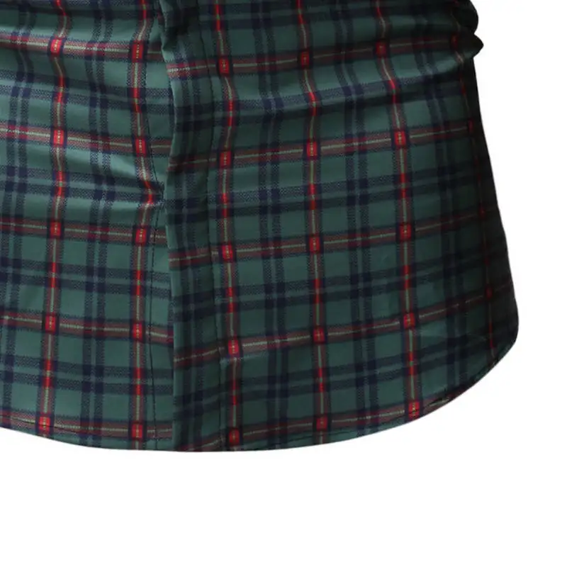 Мужская приталенная рубашка Повседневная пляжная гавайская в клетку с коротким