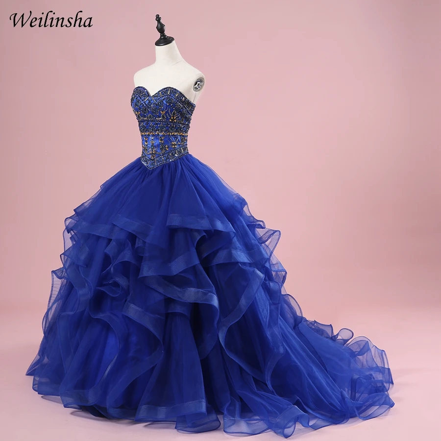 Женский корсет Weilinsha королевское синее платье Quinceanera модель 2019 шикарное милое 16 |