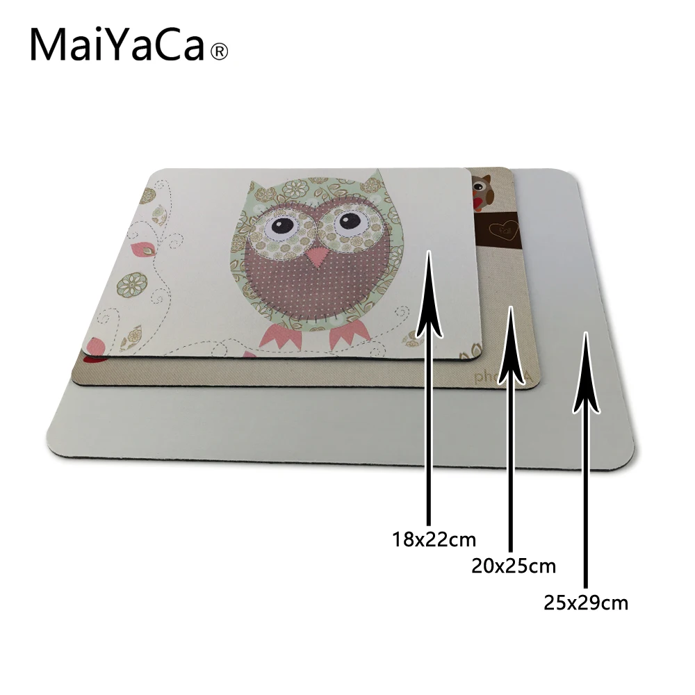 MaiYaCa милый мультфильм сова с коробкой упакован Силон aming коврик для мыши 180x220x20 мм