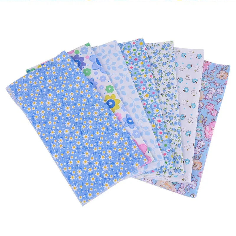 7PCs B 6/7/8 шт. 25x25 см, хлопковая ткань для вышивки швейная детская одежда куклы Сделай Сам Лоскутная Ткань С Цветочным Рисунком Ткани, цветные ткани ремесла - Цвет: 7PCs B