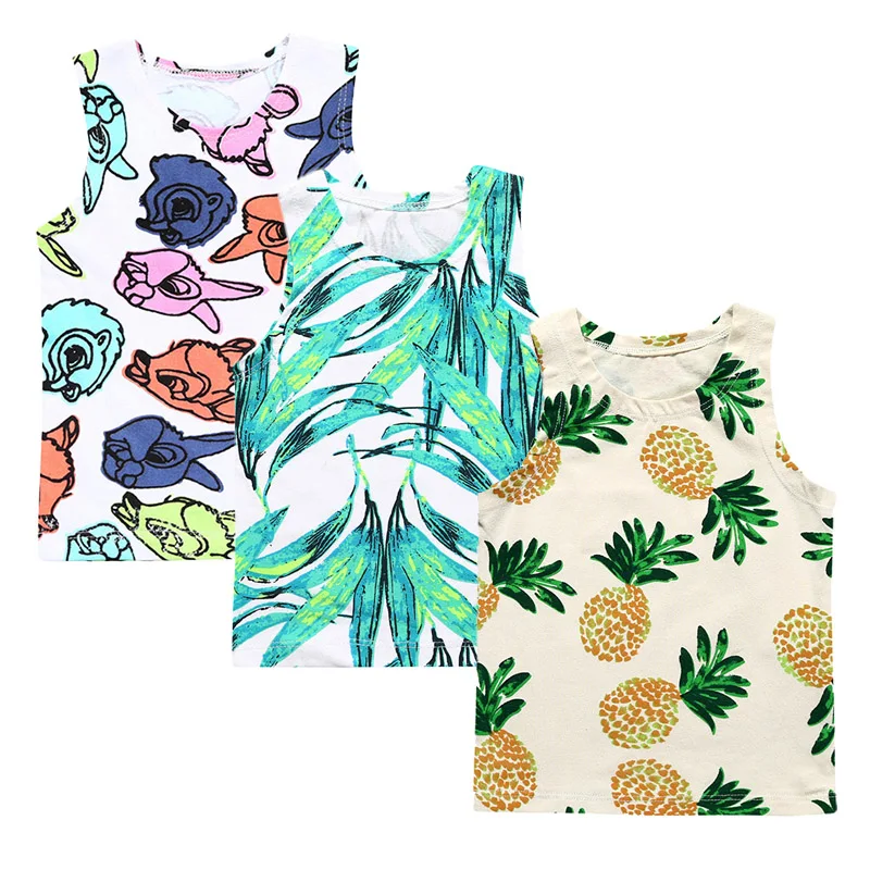 3 шт./лот детские топы детский жилет летние футболки для мальчиков девочек 2018