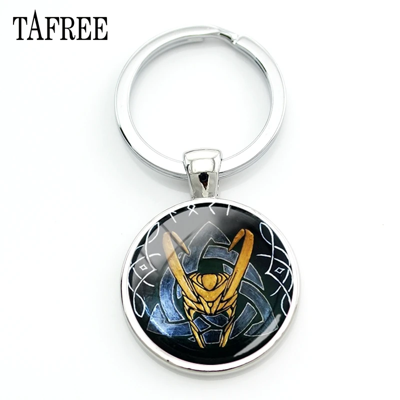 TAFREE Loki Бог озорства брелки модные уникальный художественный узор стекло, кабошон, серебро цвет для мужчин и женщин вечерние подарки Ювелирные изделия GO14