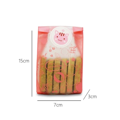 20 Pink -20 sticker Милый кролик, собака, кошка, клейкая сумка, печенье, сделай сам, подарочные пакеты для рождества, дня рождения, вечерние пакеты для конфет, еды и мыла ручной работы, 20 шт - Цвет: 20 Pink -20 sticker