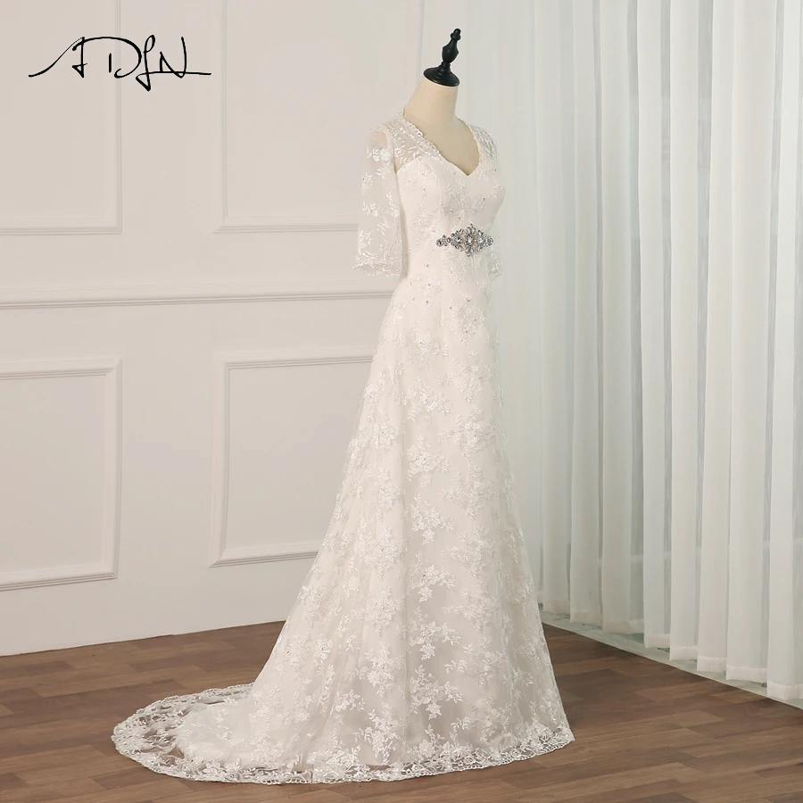 ADLN элегантные кружевные свадебные платья Русалочки с короткими рукавами и