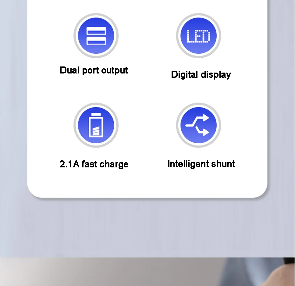 Portable Fast Charger Adapter 5V 2.1A Quick Charging Block With Dual USB Ports And Digital Display For IPhone X 8 7 6 Samsung