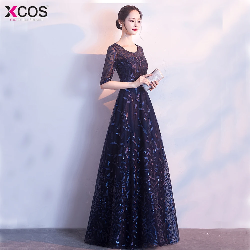 Вечерние платья длинное платье Vestido de Festa трапециевидной формы аппликации халат с