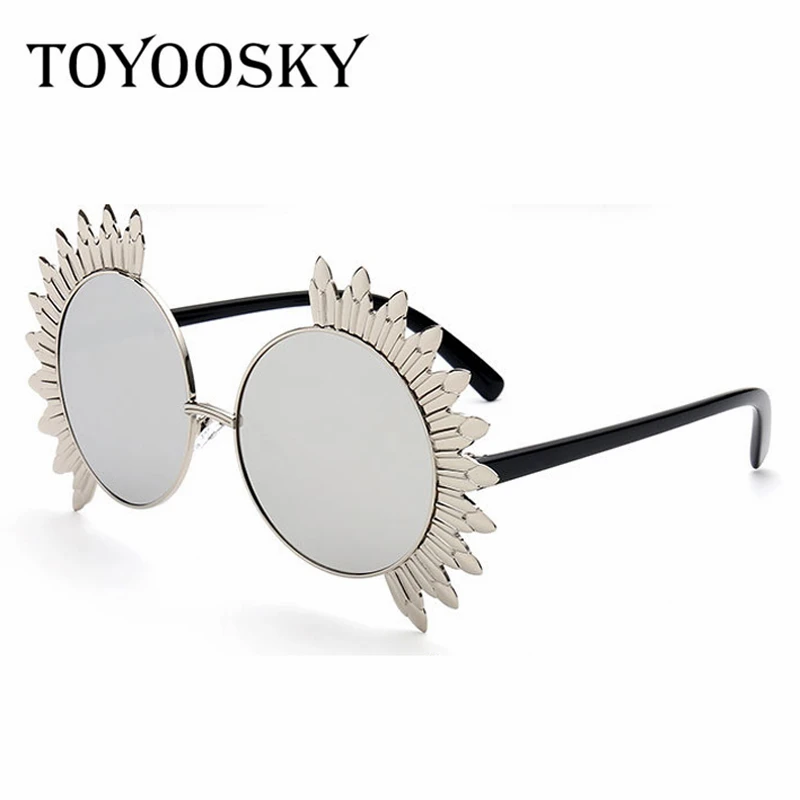 Toyoosky 2017 Ретро Круглый Защита от солнца очки женские и мужские брендовые
