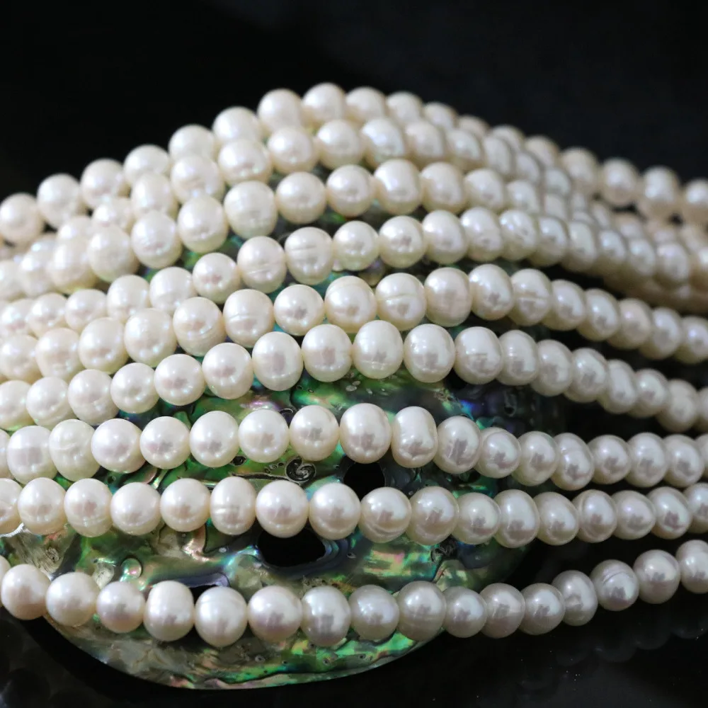 Белый натуральный пресноводный искусственный жемчуг свободные бусины