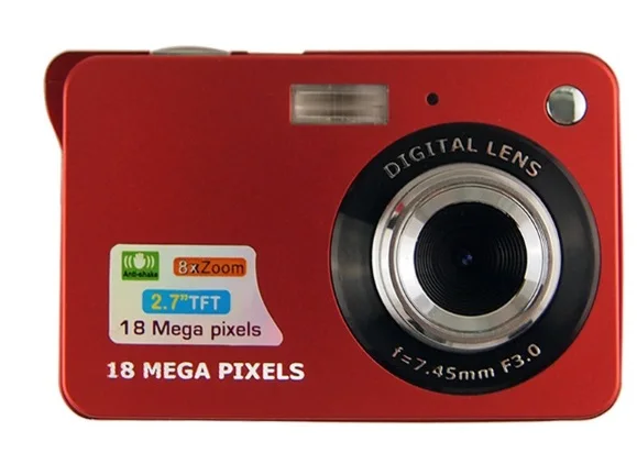 Мини Цифровая видеокамера с 8x цифровым зумом 5MP COMS camera HD 18MP разрешением 720P видео рекордер - Цвет: Красный