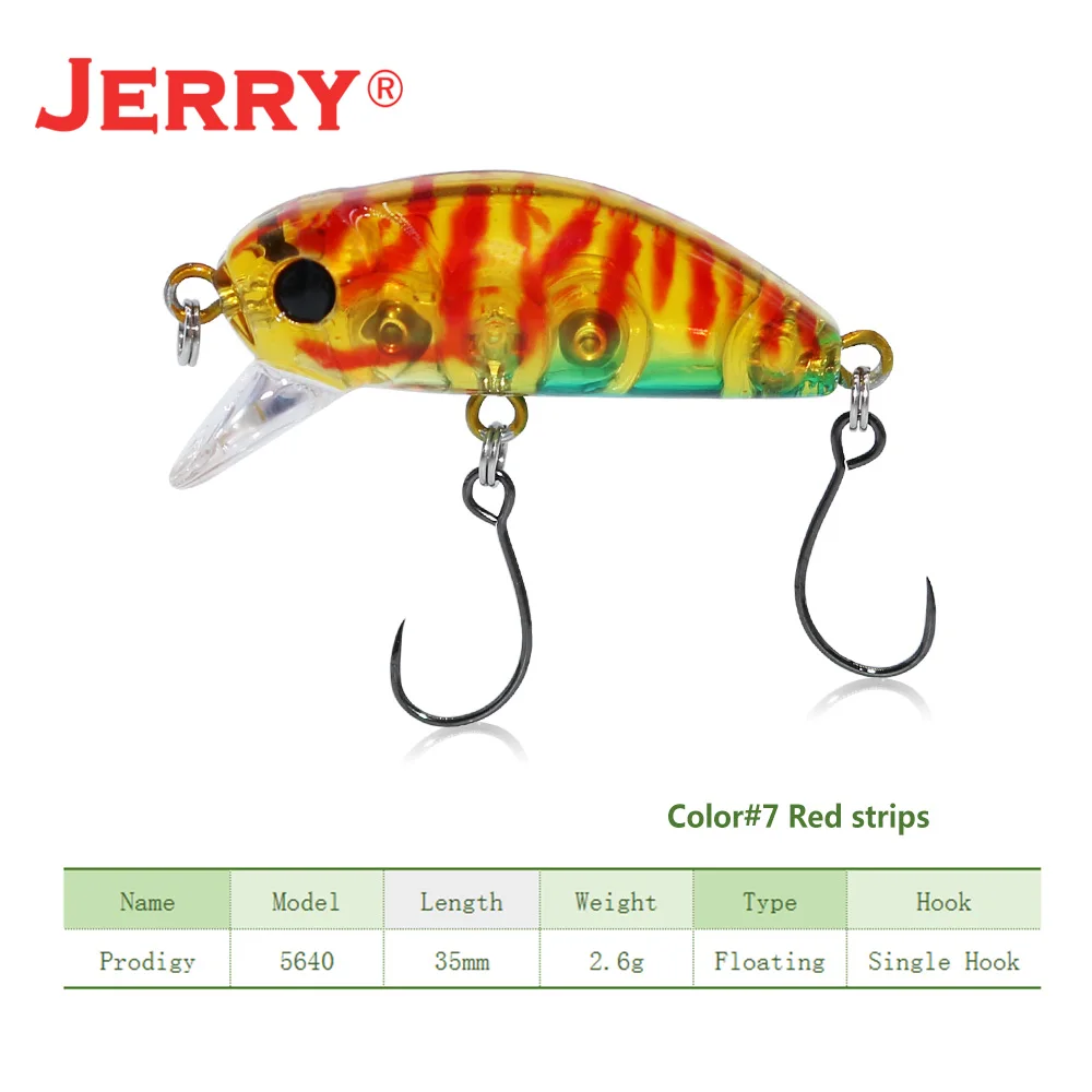 yellow red strips Jerry 35 мм 2,6 г спиннинг медленно тонущиеся воблеры кренкбейт Форель Приманка для окуня пресноводный камень рыболовное снасти Оборудование - Цвет: yellow red strips