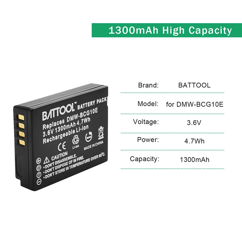 Аккумулятор для камеры BATTOOL 1 * Panasonic Lumix DMW BCG10 BCG10E|Цифровые аккумуляторы| |