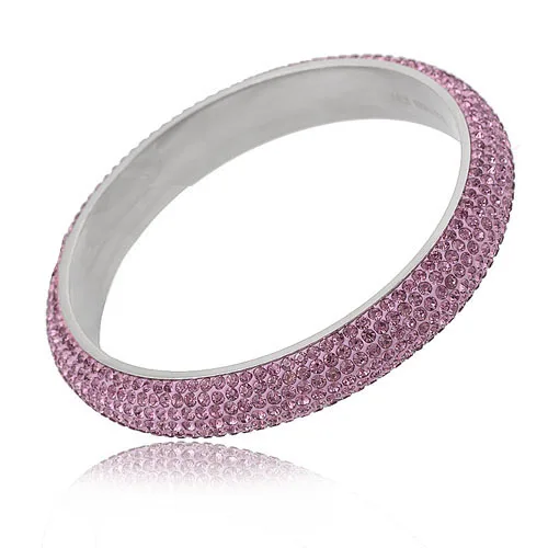 light purple 7 Ряд Кристалл паве браслеты из нержавеющей стали браслеты для женщин - Окраска металла: light purple