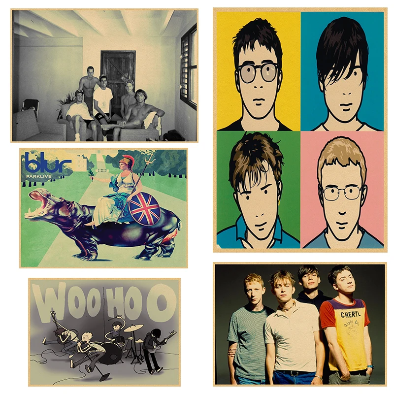 

Vintage Poster Blur Kraft retro British rock music star decorative painting Poster retro poster wall stickers 42*30cm