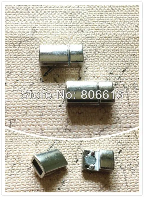 

(For 6MM/w Leather Rope) 20Pcs Nickel Color Magnetic Clasps Leather Rope Hooks Jewelry Findings Components