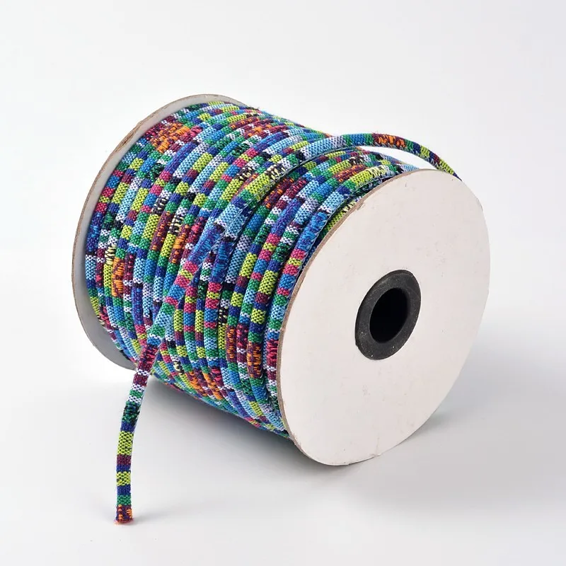 50 ярдов/рулон 4/6 мм из веревочной ткани в этническом стиле Шнуры Веревки нитки для бижутерии, материал для рукоделия ожерелья Браслеты Ремесла поставок разноцветные