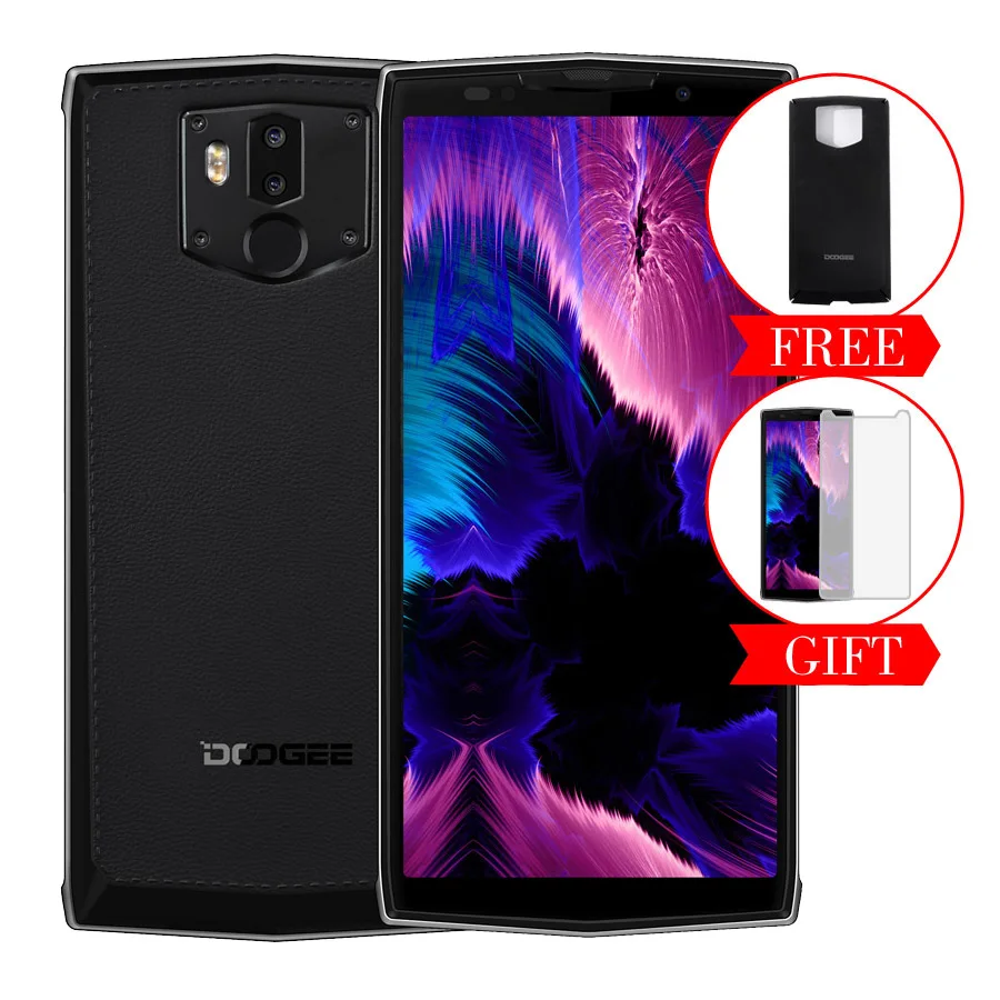 DOOGEE BL9000 Android 8,1 4G мобильный телефон 5,9" MTK6763 6 ГБ+ 64 ГБ 9000 мАч 12+ 8 Мп, отпечаток пальца, мгновенная Зарядное устройство ОТА OTG мобильного телефона смартфона - Цвет: Silver Color