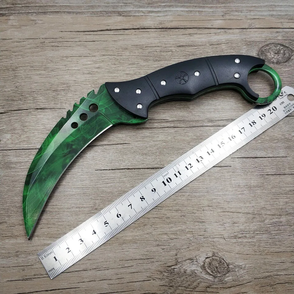 Прямая поставка 420C стальной karambit cs go тактический нож ABS Ручка счетчик удара нож-мачете охотничий нож для выживания с зажимом для ремня