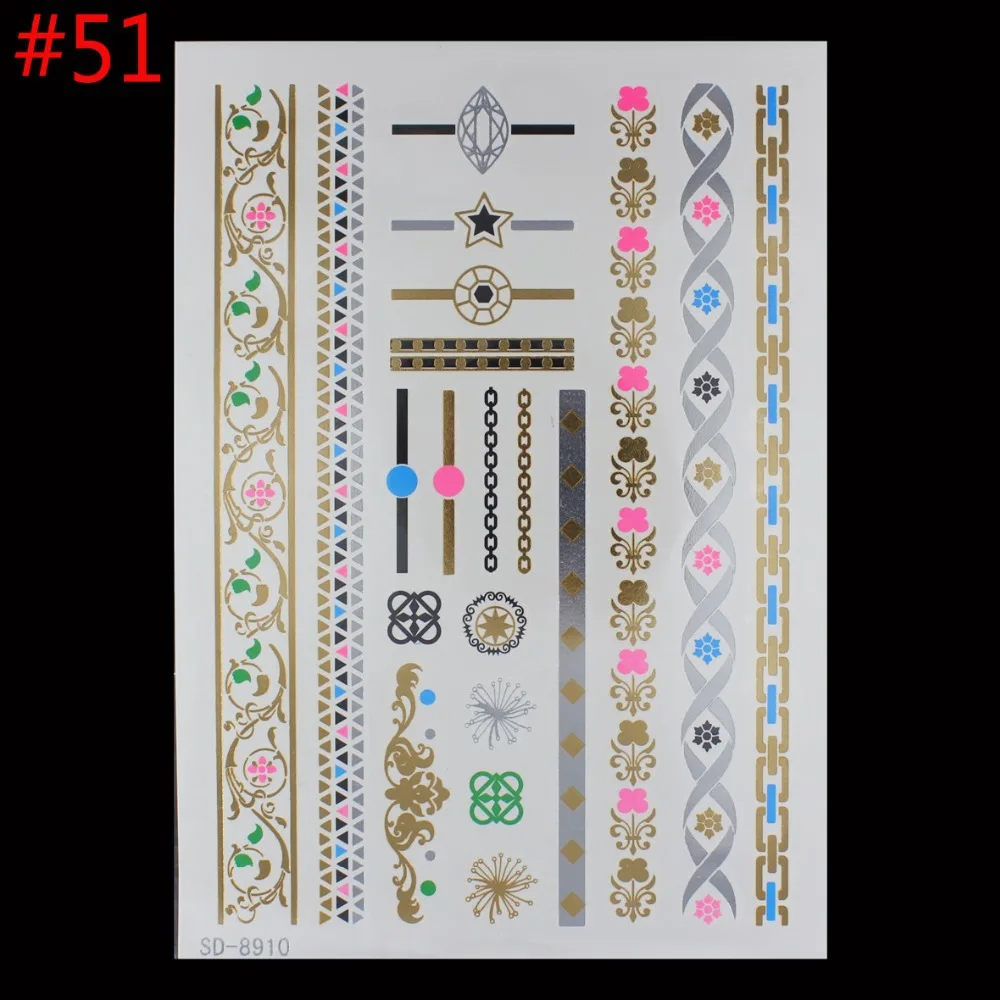 Золотые тату секс товары ожерелье браслеты металлическая временная татуировка