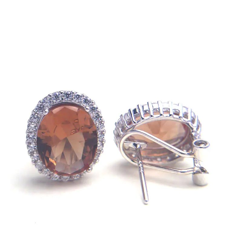 Женские свадебные серьги-гвоздики CSJ Diaspore Zultanite серебро 925 пробы ювелирное