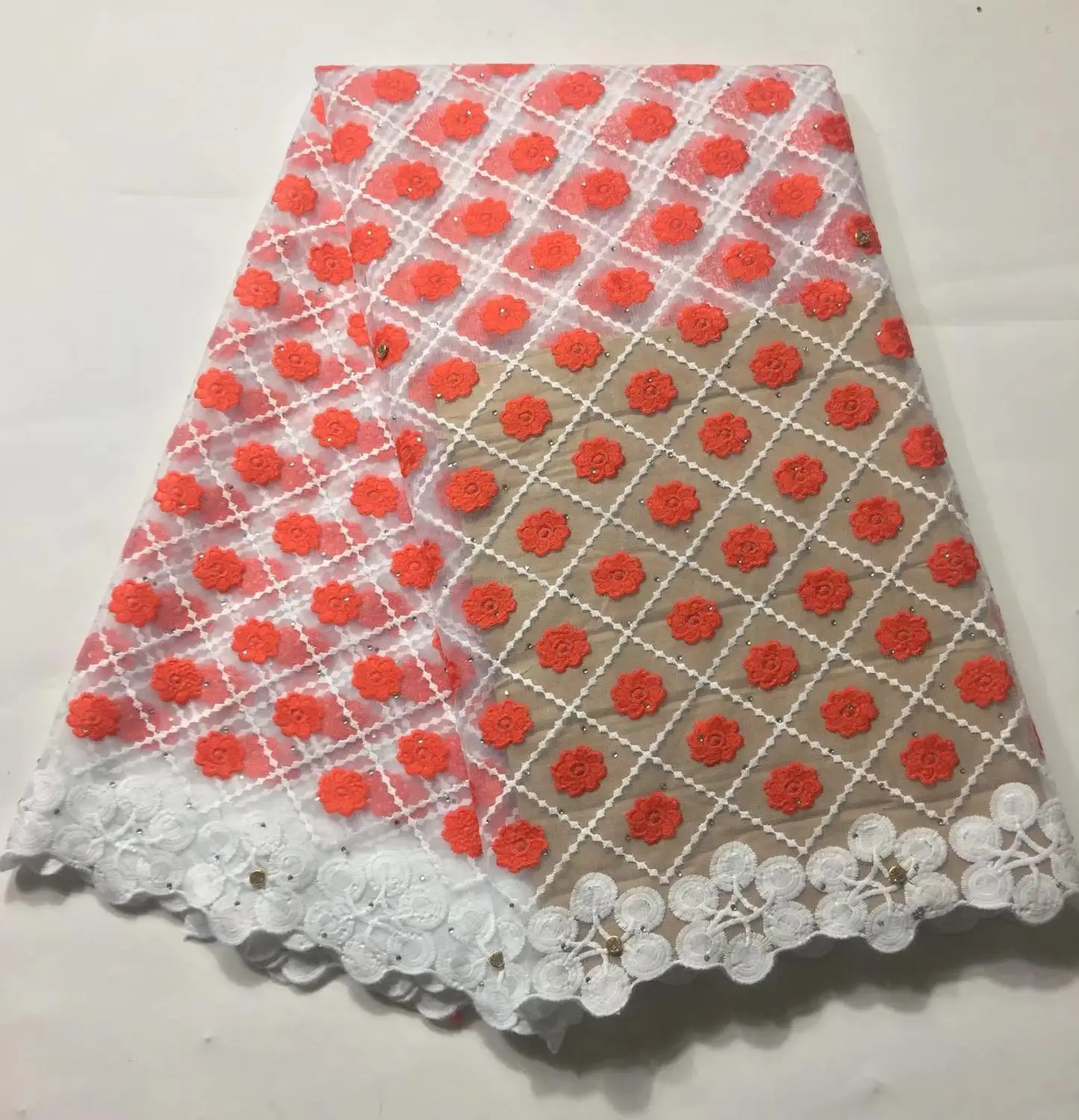 Red African Lace Fabric 2019 High quality Embroidered French Mesh Stones Nigerian Swiss Voile for Dress | Дом и сад