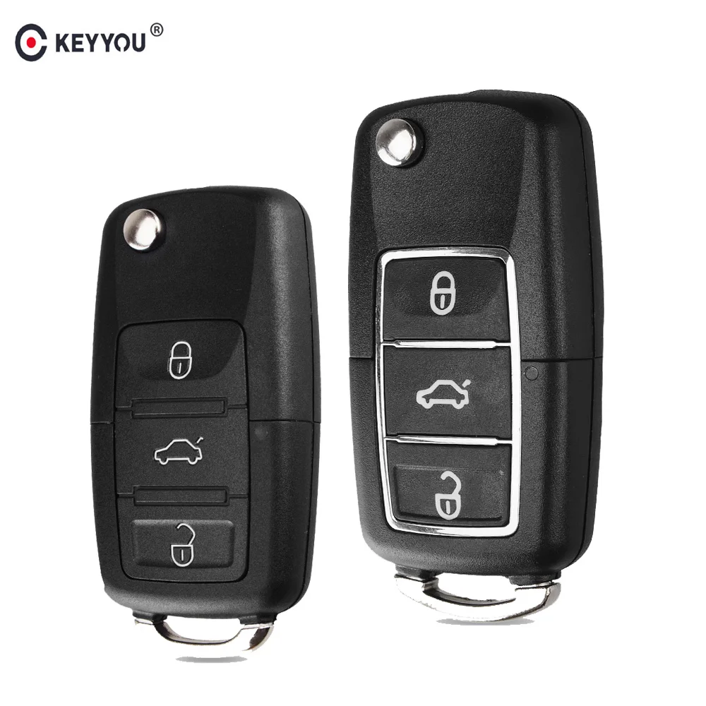 Чехол брелок KEYYOU для VW Passat b6 Polo Golf 4 6 Touran Bora Новое поступление складной ключ с 3