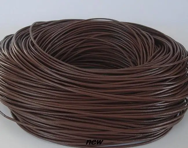lowest price 1mm 100 meter mixed color Jewelry Black brown WHITE coffee real Round Genuine Leather cords Cord string Rope