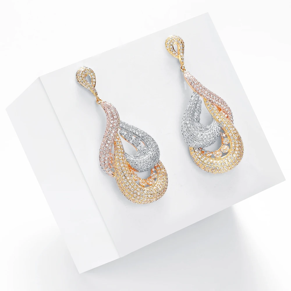 Hadiyana стильные разноцветные большие висячие серьги для женщин богемные ювелирные