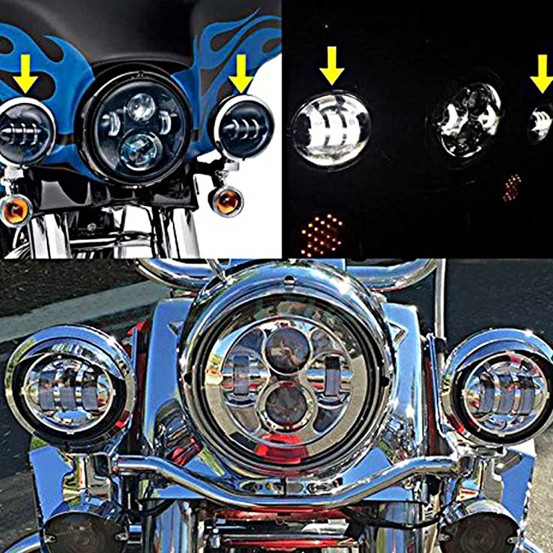 FADUIES мотоцикл 4 1/2 &quot4 5 дюймовый светодиодный проходной свет для Harley