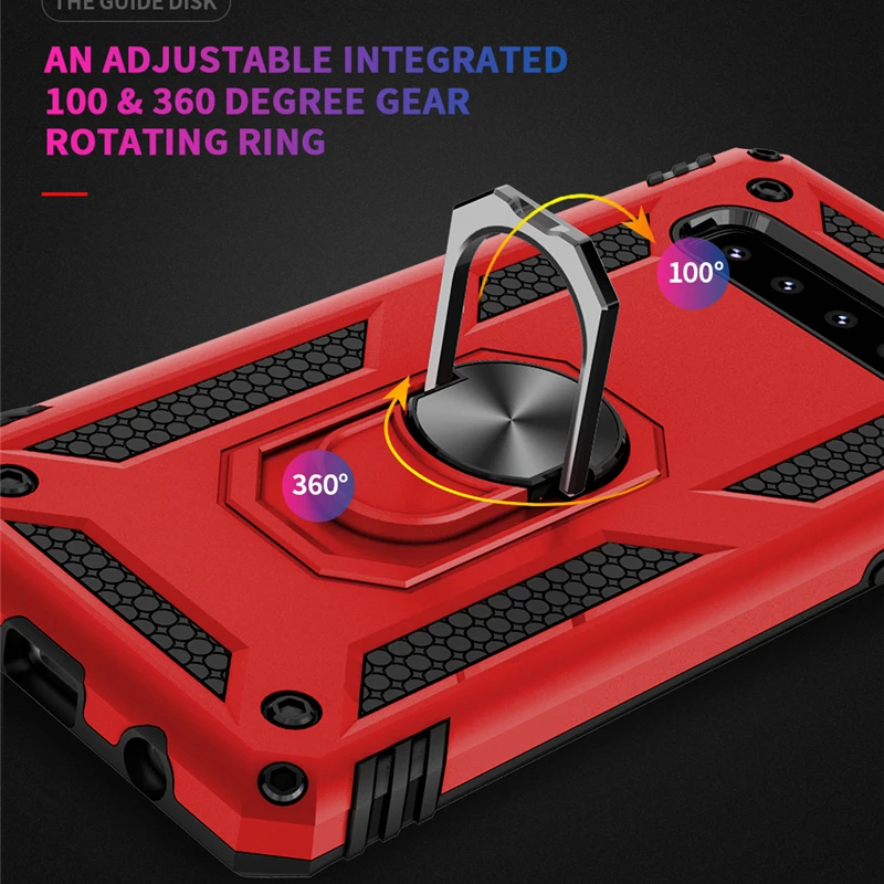 Магнитный автомобильный держатель с кольцом на палец армированный чехол для Samsung