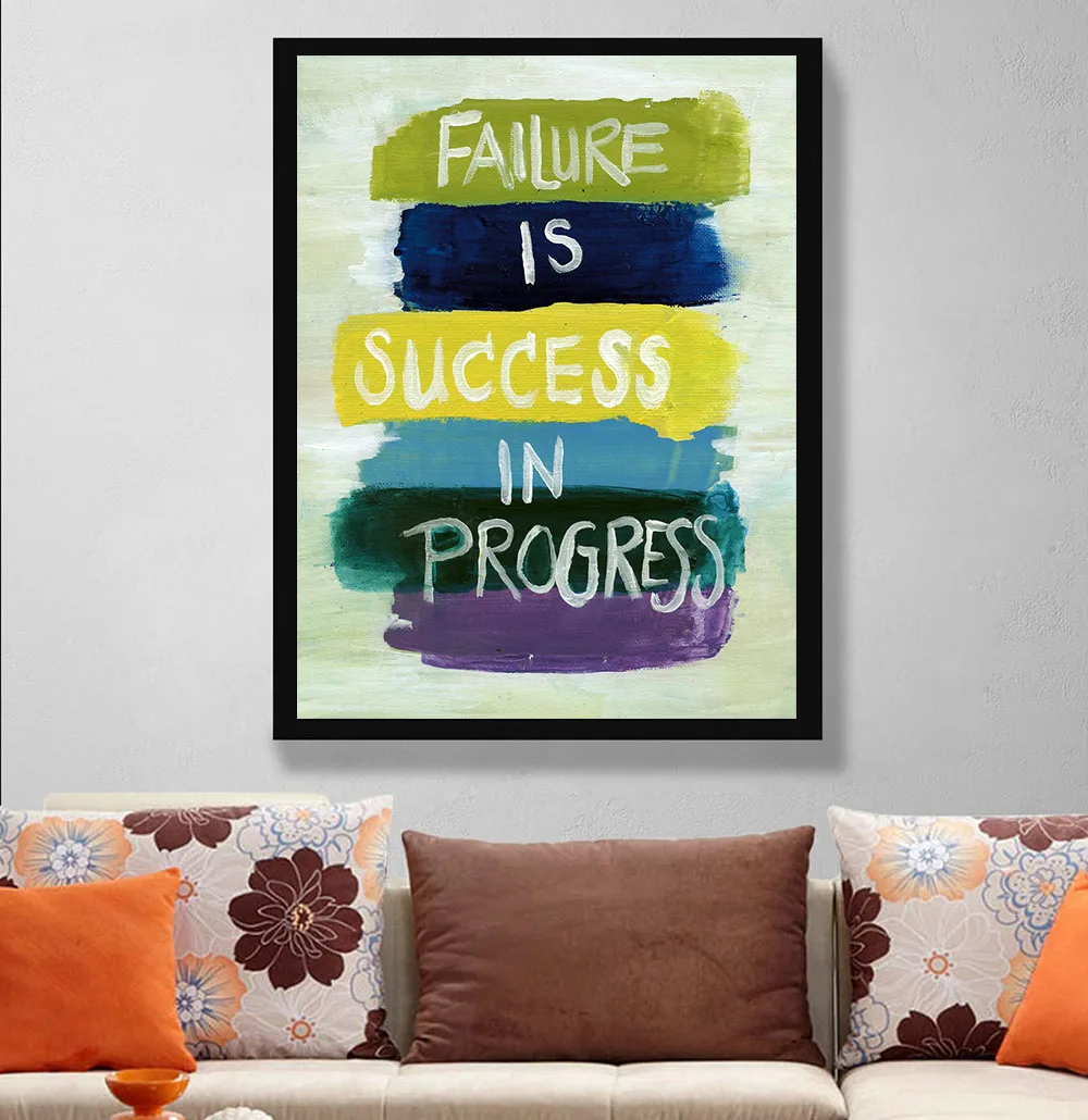 Успех-Мотивационная Цитата жизни минималистичное искусство холст плакат печать