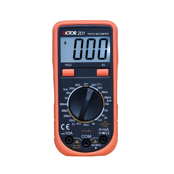 Мультиметр VICTOR VC201 переменный/постоянный ток цифровой тестер сопротивления тока