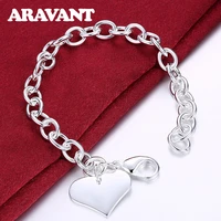 womens bracelets 925 silver heart pendant bracelet chains for women wedding jewelry gifts