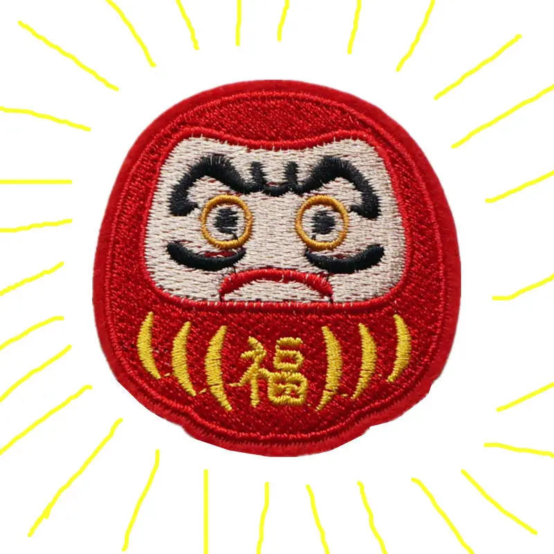 Вышитая нашивка японская счастливая талисман Fu вышивка с помощью утюга солдата