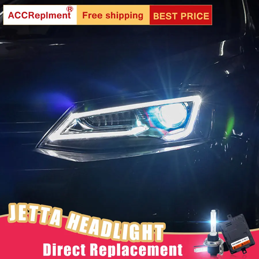 2 шт. светодиодный фары для VW Jetta 2012- светодиодный автомобильный фонарь ангельские глазки ксенон HID комплект Противотуманные фары светодиодный дневные ходовые огни