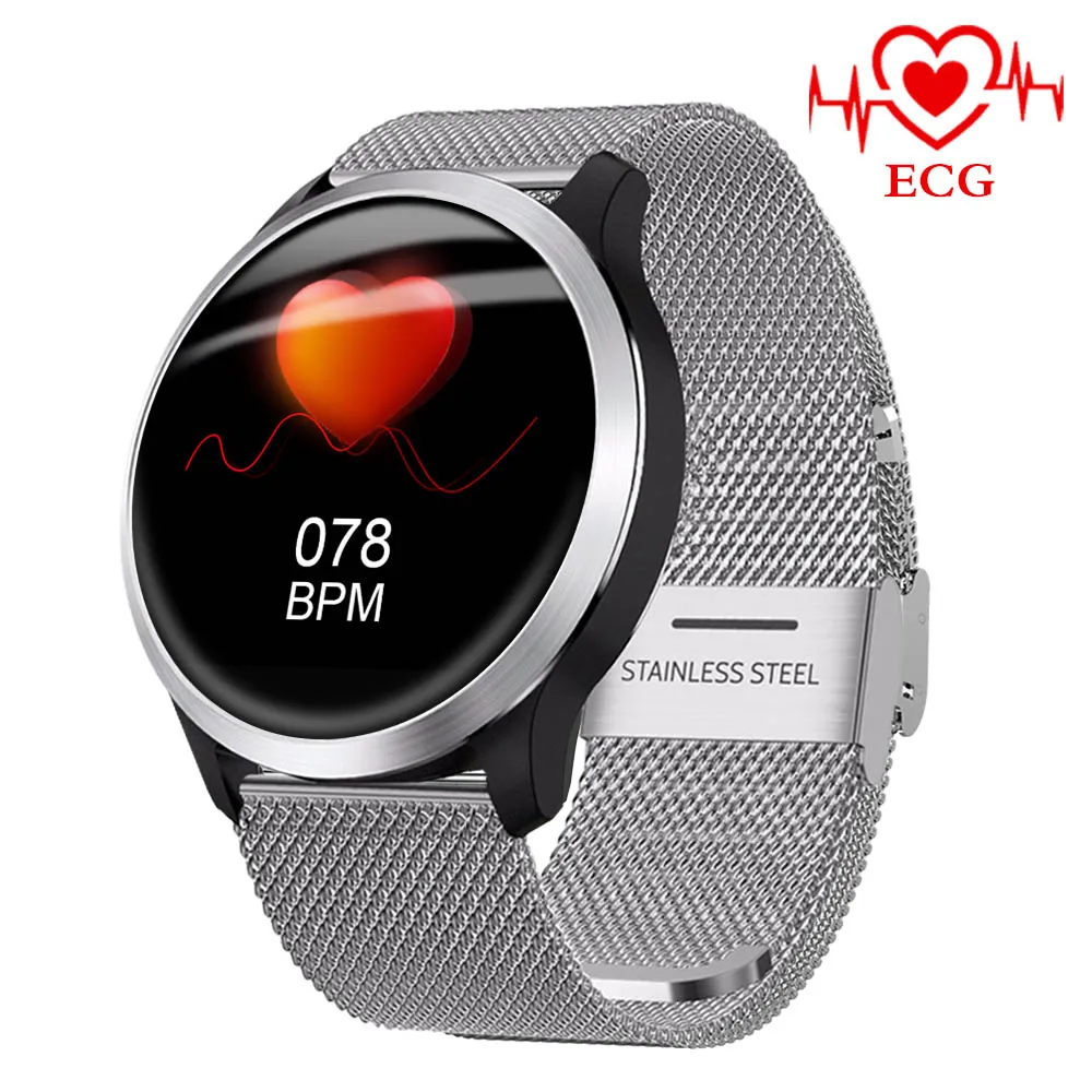 LEMFO Smart Watch Men PPG+ ECG IP68 Waterproof Heart Rate Blood Pressure Sport Smartwatch For Android IOS Phone Aged - Цвет: Silver