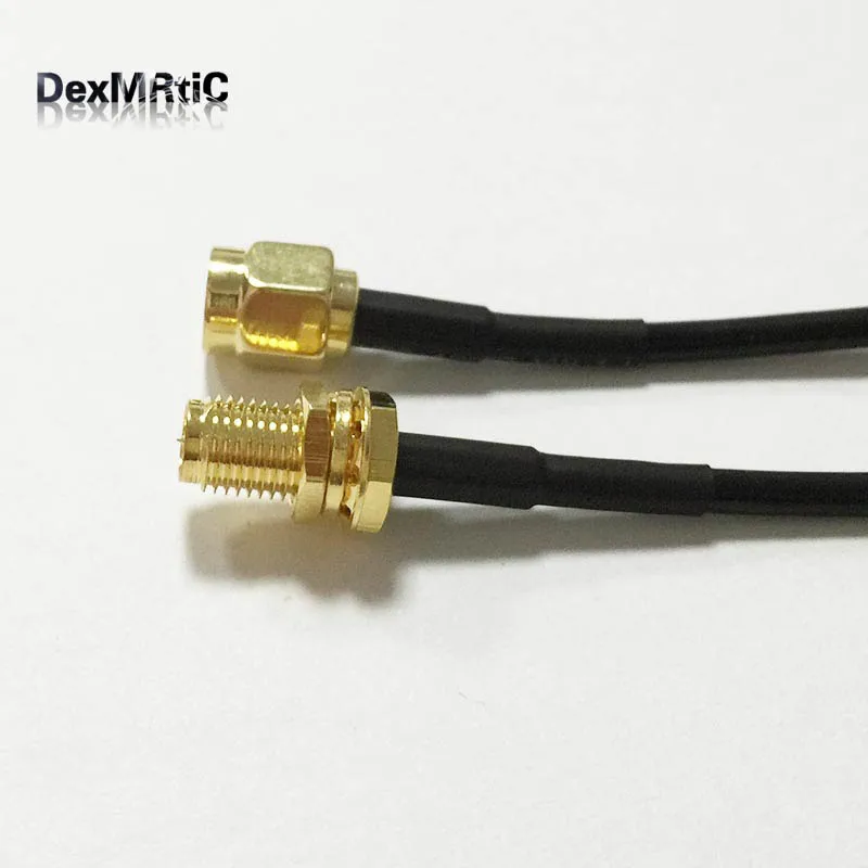 Wifi антенный Удлинитель RP SMA штекер для RP SMA гнездо Гайка переходник для пигтейлов/проводов RG174 20 см 8"