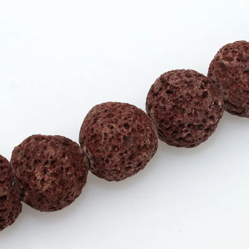 6-16 мм натуральные круглые коричневые бусинки из лавы и камня для изготовления