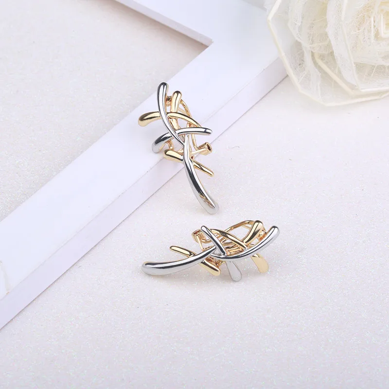 GS розовое золото цвет металлические серьги ожерелье заявление Крест Ювелирные