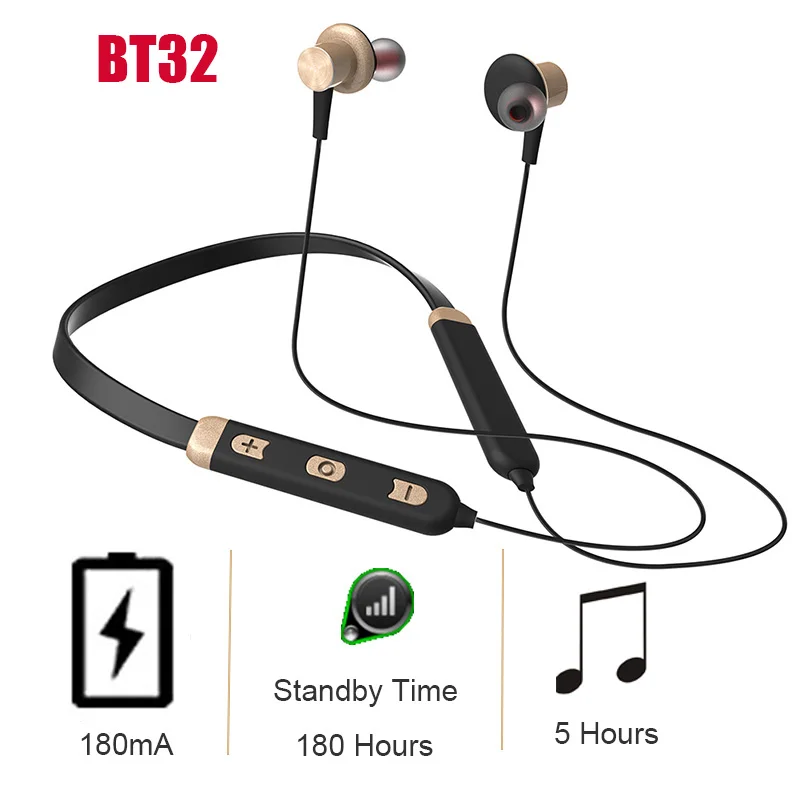 Bluetooth Беспроводные наушники с микрофоном басами спортивные гарнитура стерео для