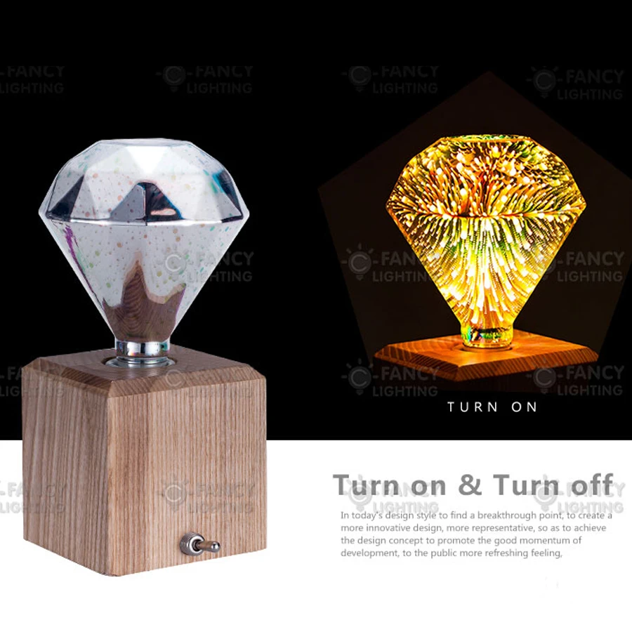 Светодиодная лампа Star/Heart/Diamond 3D bombillas Led 110 V/220 V Рождественская лампочка для