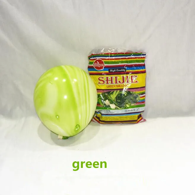 green 10 дюймов 20 шт мраморные радужные разноцветные Круглые латексные шарики Свадебные сувениры украшения день рождения воздушный шар детский душ принадлежности - Цвет: green